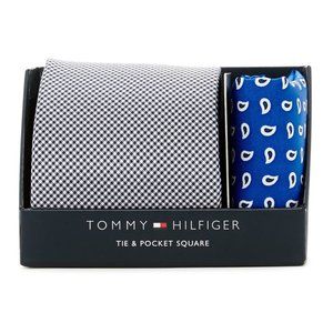 Tommy Hilfiger Micro Gingham Tie & Pocket Square
